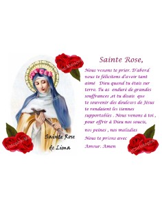 Autocollant bougie de neuvaine avec prière français - Sainte Rose de Lima