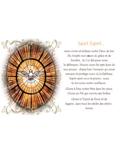 Autocollant bougie de neuvaine avec prière français - Saint Esprit