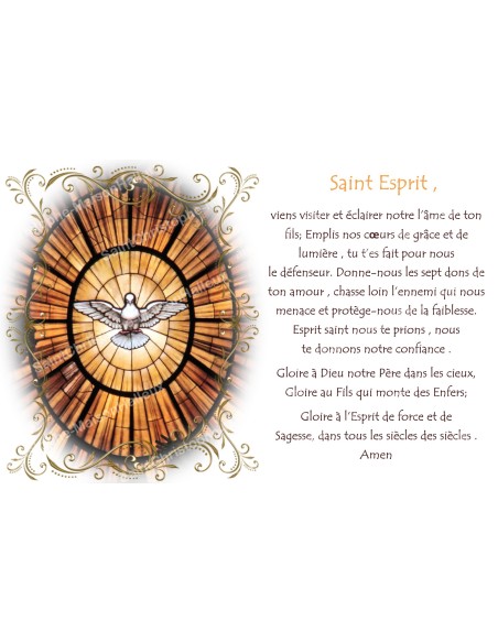 Autocollant bougie de neuvaine avec prière français - Saint Esprit