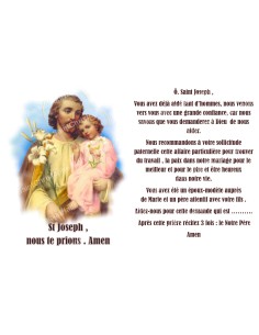 Autocollant bougie de neuvaine avec prière français - Saint Joseph 1