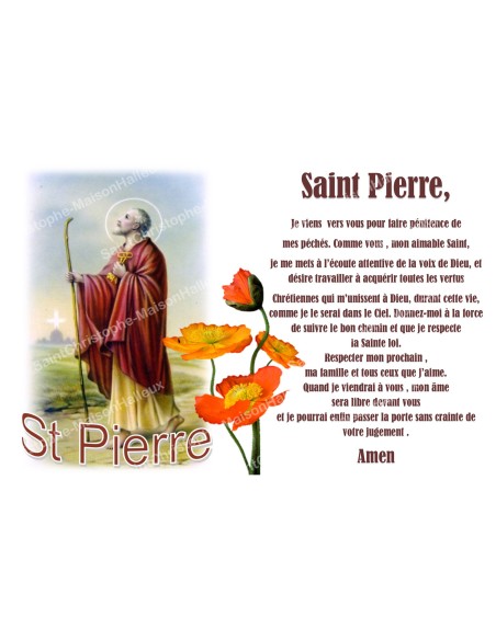 Autocollant bougie de neuvaine avec prière français - Saint pierre