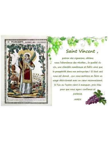 Autocollant bougie de neuvaine avec prière français - Saint Vincent