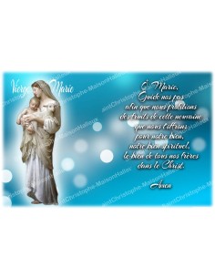Autocollant bougie de neuvaine avec prière français - Vierge Marie 2