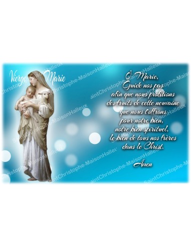Autocollant bougie de neuvaine avec prière français - Vierge Marie 2