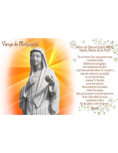 Autocollant bougie de neuvaine avec prière français - Vierge de Medjugorje 1