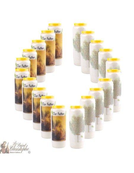 Bougies Neuvaines à  notre Père - prière Anglais