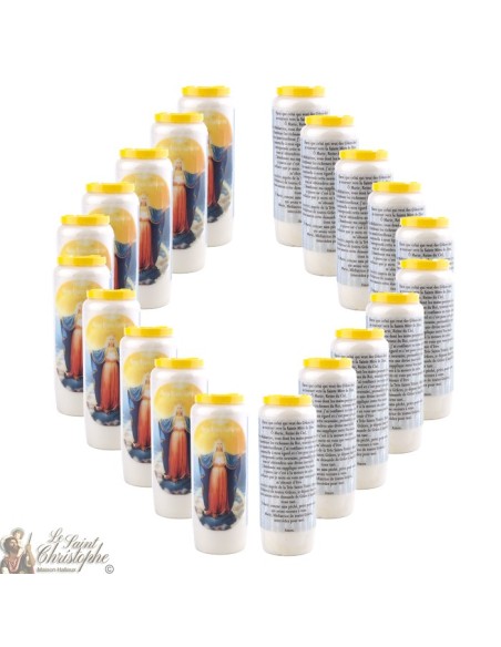 Novene Kerze - Weiss - "Erzengel Heiliger Michael" (Französisch)