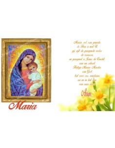 Autocollant bougie de neuvaine avec prière néerlandais  - Marie 1