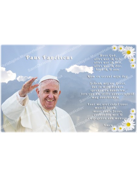 Autocollant bougie de neuvaine avec prière néerlandais  - pape francois 3