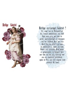 Autocollant bougie de neuvaine avec prière néerlandais  -  Saint Gabriel