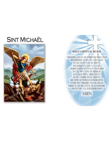Autocollant bougie de neuvaine avec prière néerlandais  - Saint Michael