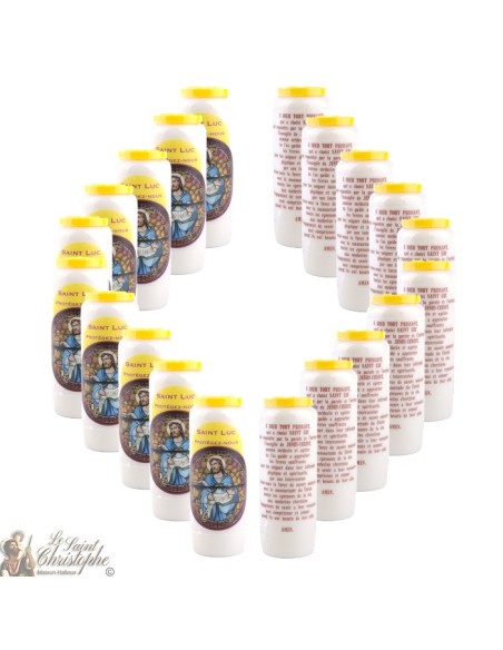 Candles Novena - White - "Saint Luc" (French)