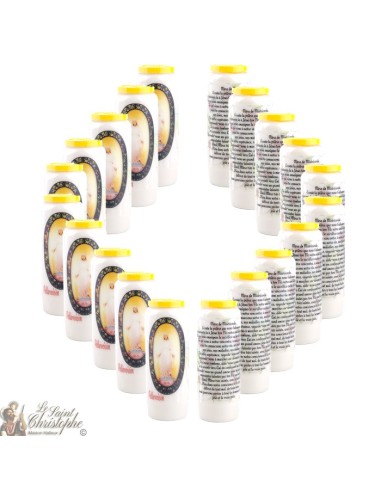 Novene Kerze - Weiss - "Mother of Mercy Pellevoisin" (Französisch)