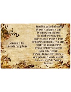 Autocollant bougie de neuvaine avec prière  -  Délivrance des âmes du purgatoire