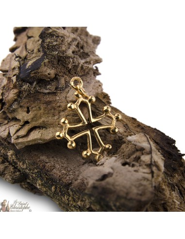 Croix avec Christ plaqué or 30 mm