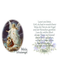Autocollant bougie de neuvaine avec prière allemand  -Mon  Ange Gardien