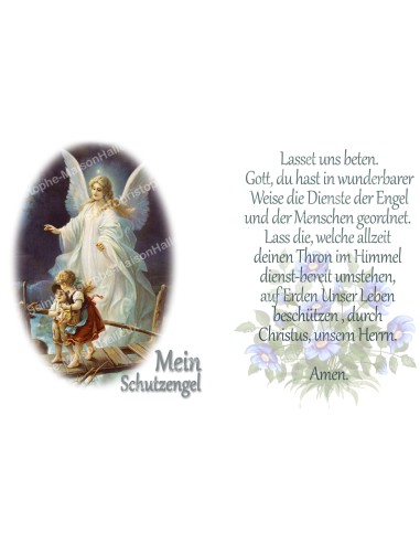 Autocollant bougie de neuvaine avec prière allemand  -Mon  Ange Gardien