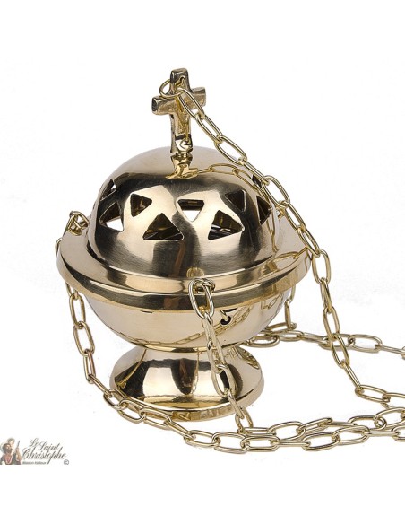 Wierookvat met ketting koperen