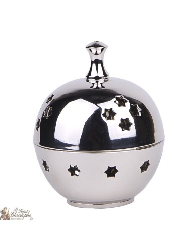 Encensoir boule argentée étoilé