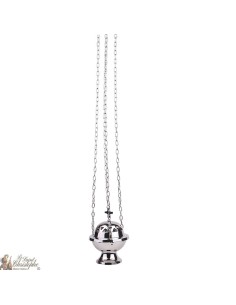 Mass Wierookvat met ketting, zilver metaal. 2