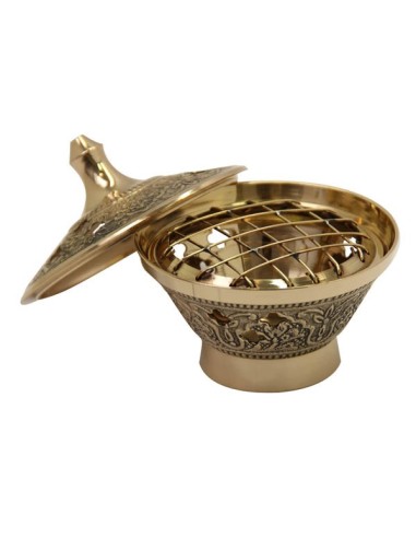 Censer geschnitzt mit Indoor-Grill - 8 x 8 cm