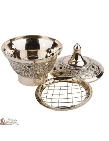 Censer carved copper flowers