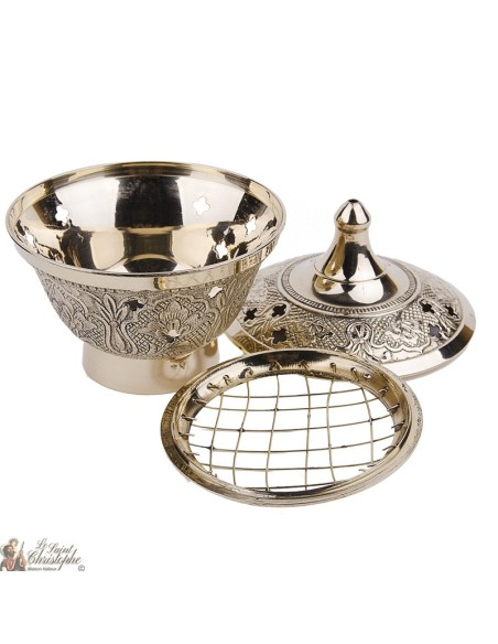 Censer carved copper flowers