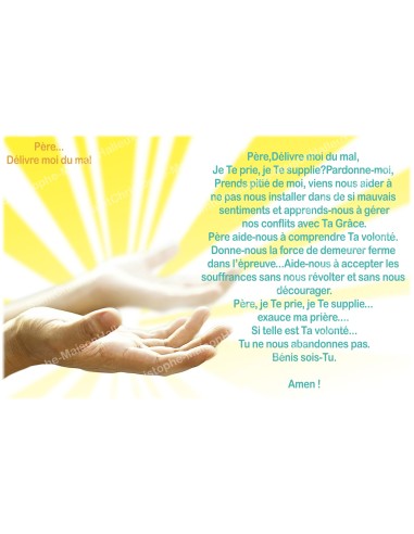 sticker with french prayer - father, save me