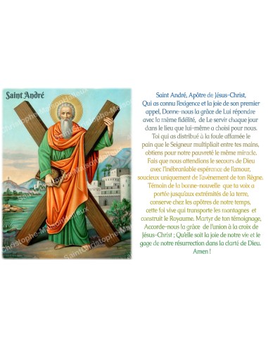 Autocollant bougie de neuvaine avec prière  français - Saint André