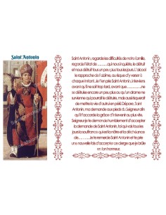 Aufgleber für Novenkerzen mit Gebet auf Französisch - Heilige Anton