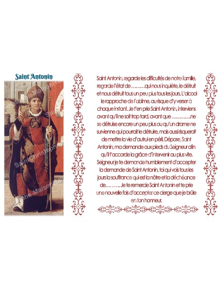 Stikers voor Kaars met gebed op frans - Heilige Anton