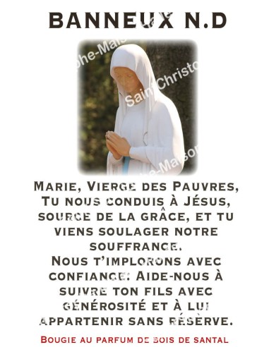 Autocollants Rectangulaires de la Vierge de Banneux 8 pièces