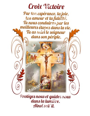 Autocollants Rectangulaires - "Croix Victoire" - 8 pièces - Français