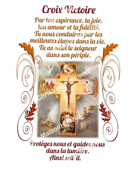 Autocollants Rectangulaires - "Croix Victoire" - 8 pièces - Français