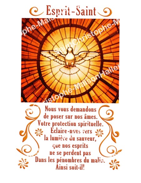 Autocollants Rectangulaires - "Esprit Saint" - 8 pièces - Français