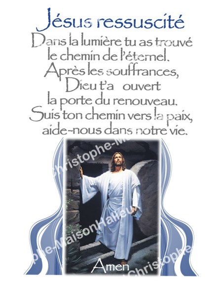 Autocollants Rectangulaires - "Jésus réssuscité" - 8 pièces - Français