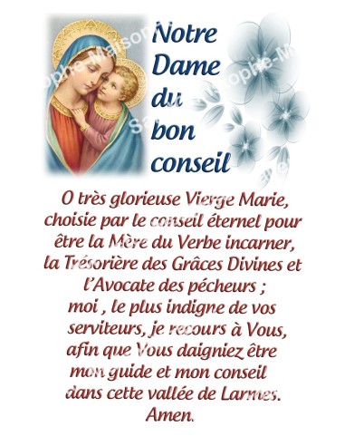 Autocollants Rectangulaires - "Notre-Dame du bon conseil" - 8 pièces - Français