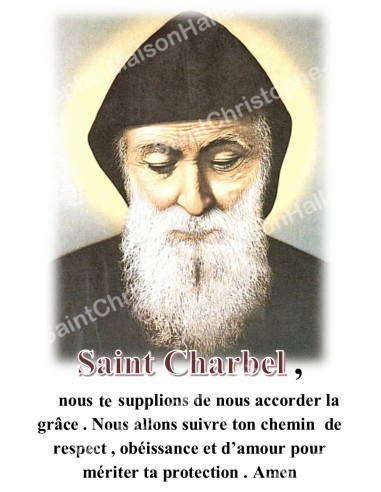 Autocollants Rectangulaires - "Saint Charbel" - 8 pièces - Français