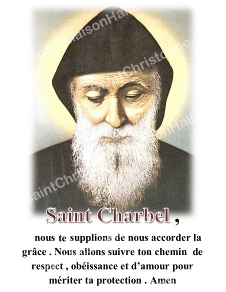 Autocollants Rectangulaires - "Saint Charbel" - 8 pièces - Français