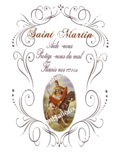 Autocollants Rectangulaires - "Saint Martin - 2" - 8 pièces - Français