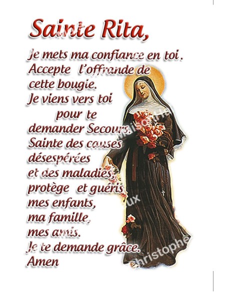 Autocollants Rectangulaires - "Sainte Rita - 3" - 8 pièces - Français