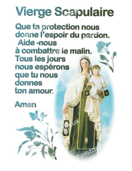 Autocollants Rectangulaires - "Vierge scapulaire" - 8 pièces - Français