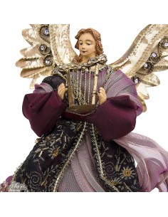 Ange métal doré et robe tissu rouge  2