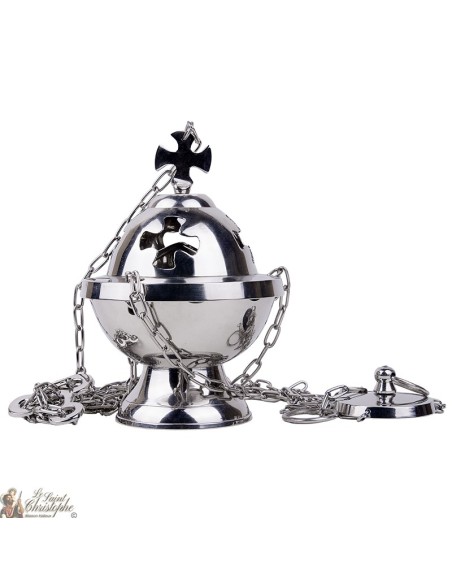 Censer cross supsendre silver color metal