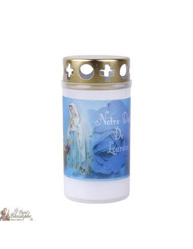 Bougies d'extérieur avec l'Apparition de Lourdes - couvercle