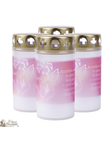 Outdoor candles pink angel for cemeteries