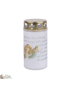 Outdoor candles pink angel for cemeteries - French prayer 2