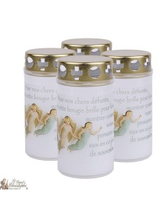 Outdoor candles pink angel for cemeteries - French prayer