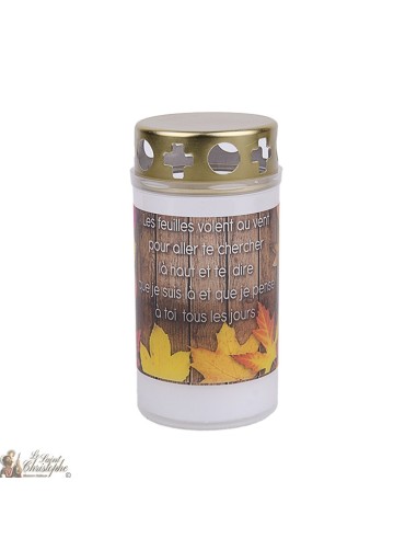 Outdoor candles pink angel for cemeteries - French prayer