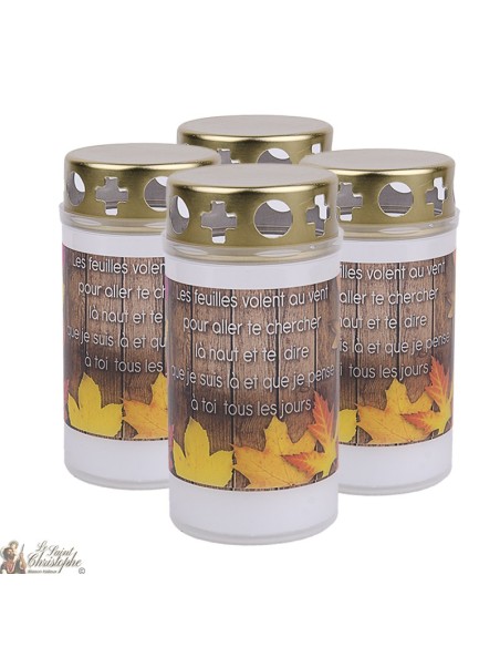 Outdoor candles pink angel for cemeteries - French prayer